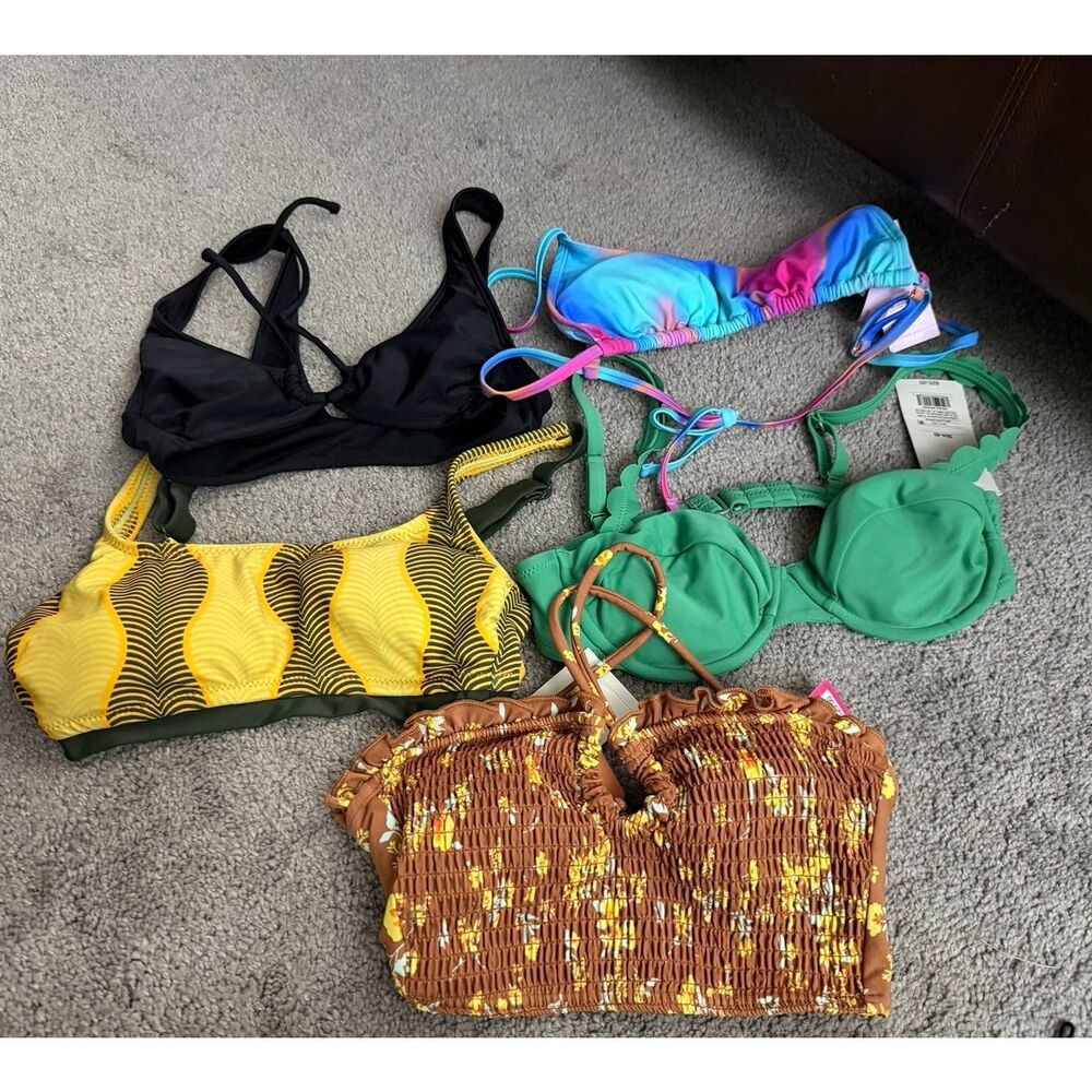Target Brands Women's Swimusit Bikini Top Lot of 5 Size XS and S NEW